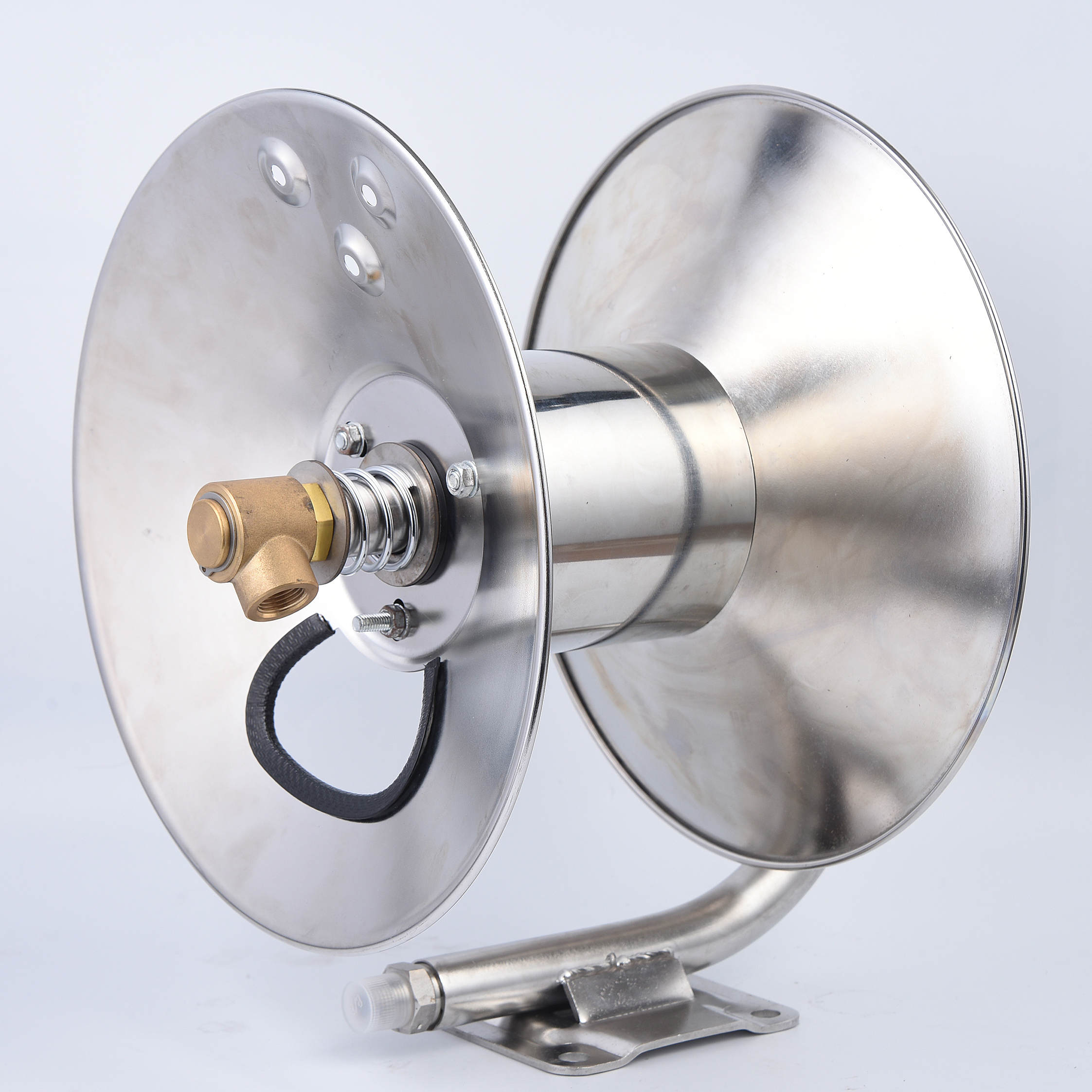 Nagynyomású rozsdamentes acél kézi hajtókar tömlő tekercs autómosáshoz